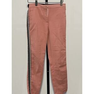 Zara Side Stripe Ankle Length Trousers Salmon Pink Dress Pants Size Small